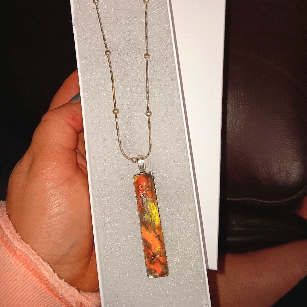 Handmade pendant with real butterfly wing